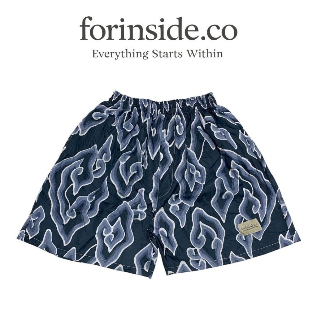 forinside.co - Celana Pendek Boxer Pria Wanita Unisex Batik Cirebonan | Pants | Motif | All Size | P