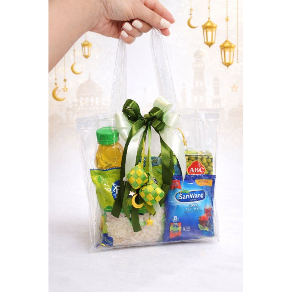 parsel idul Fitri tas bening sembako