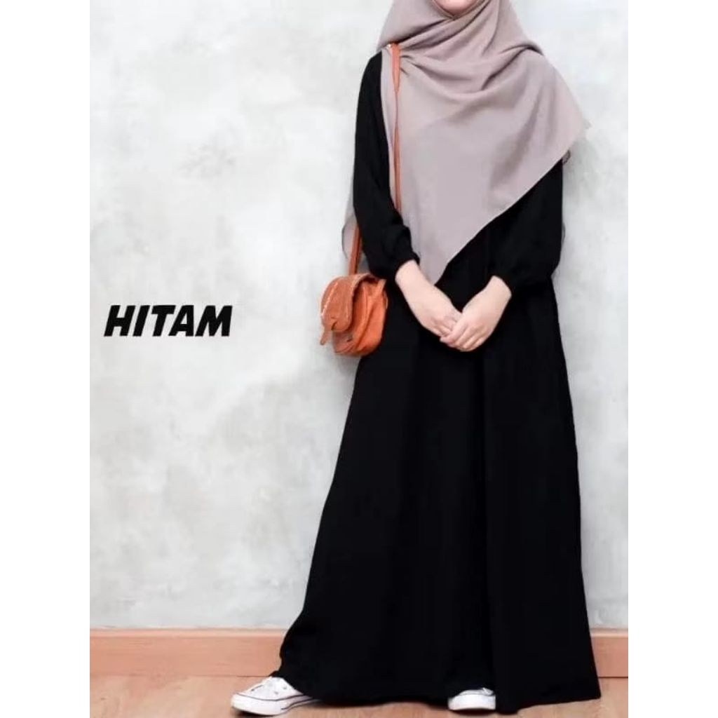 Abaya hitam Gamis Muslimah POLOS REMAJA