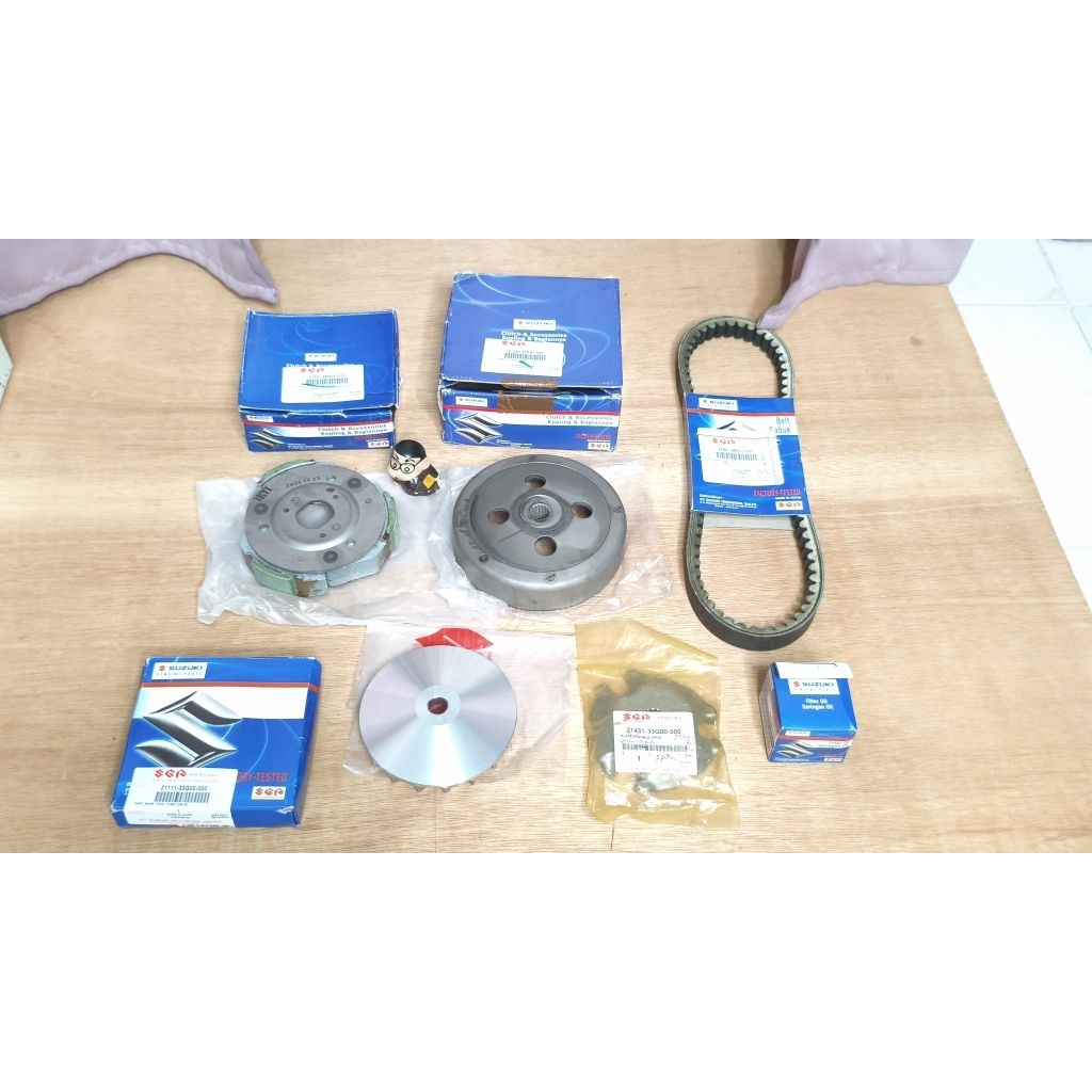 Paket CVT Suzuki Skywave Spin Original Free Filter Oli