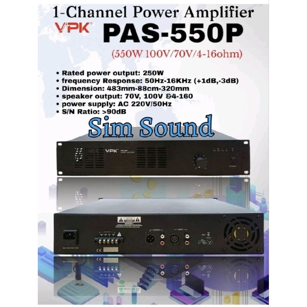 Power Amplifier VPK PAS 550P/ PAS-550P ORI