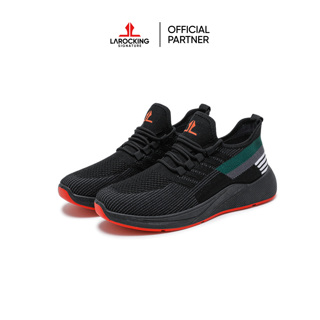 Larocking Signature - Vortex Hitam | Sepatu Sneakers Running Gym Shoes Sports