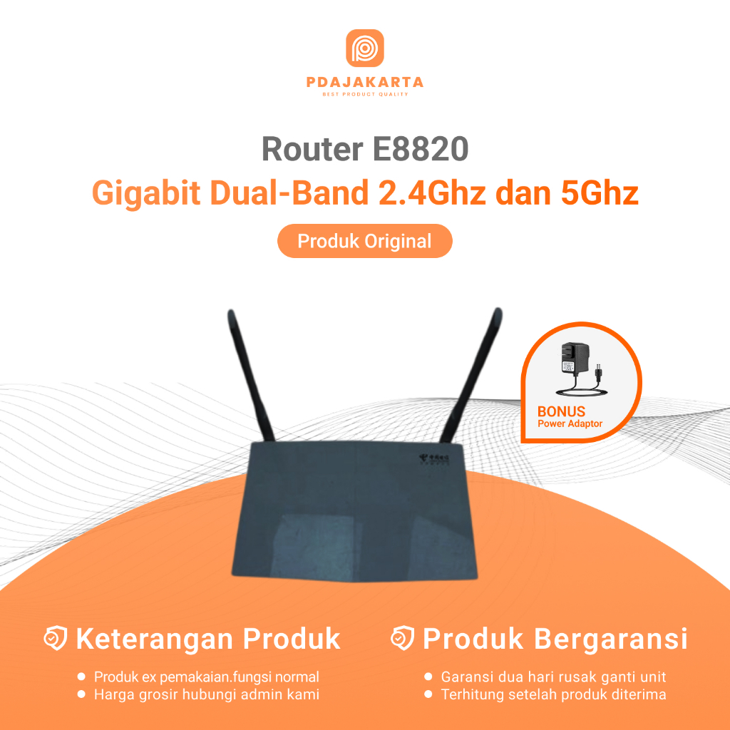 Router ZTE E8820 & E8822 V2 Gigabit Dual-Band Wireless WiFi | Router Bekas Original Bonus Adaptor