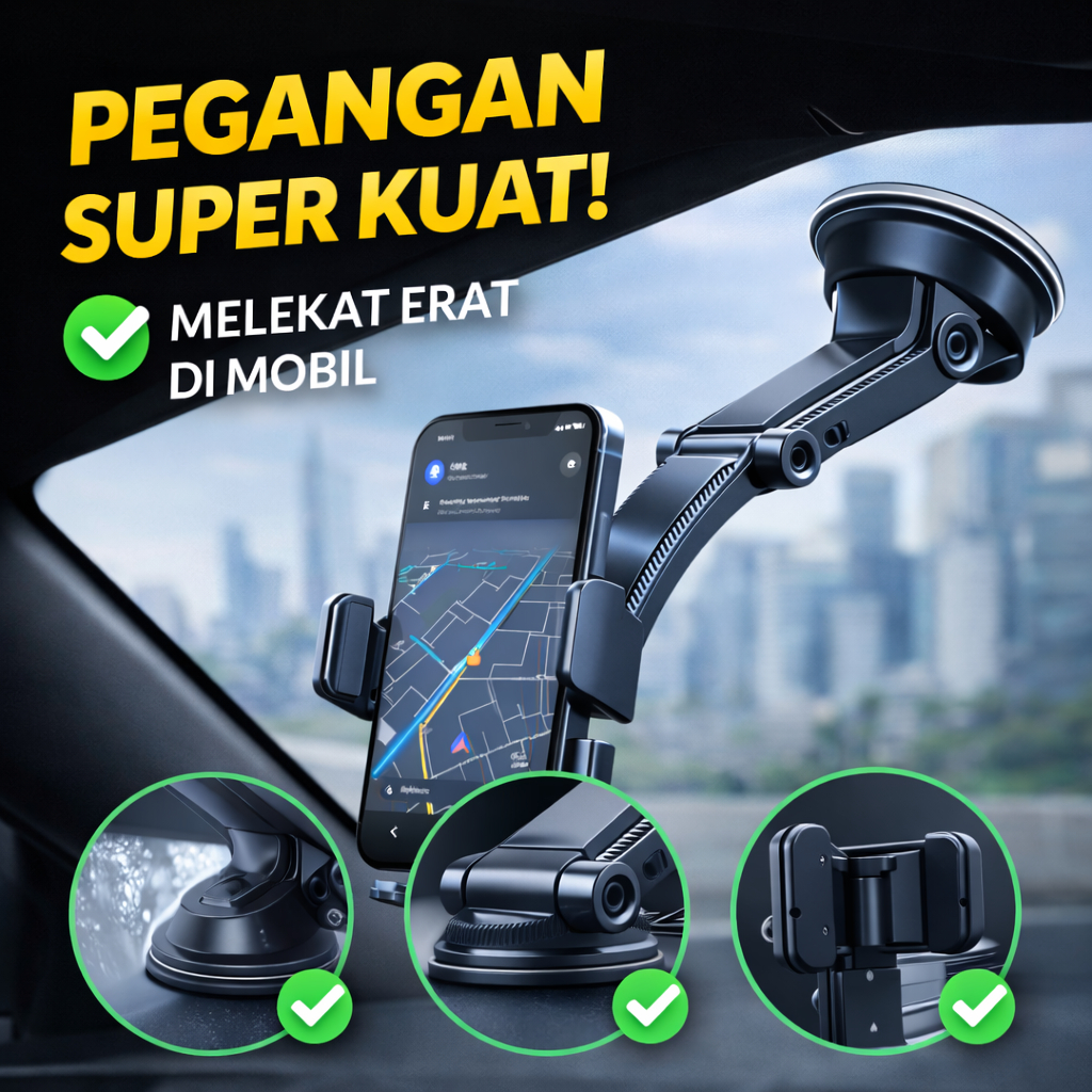 Holder HP Mobil Model Leher Panjang – Dudukan Fleksibel Putar 360°