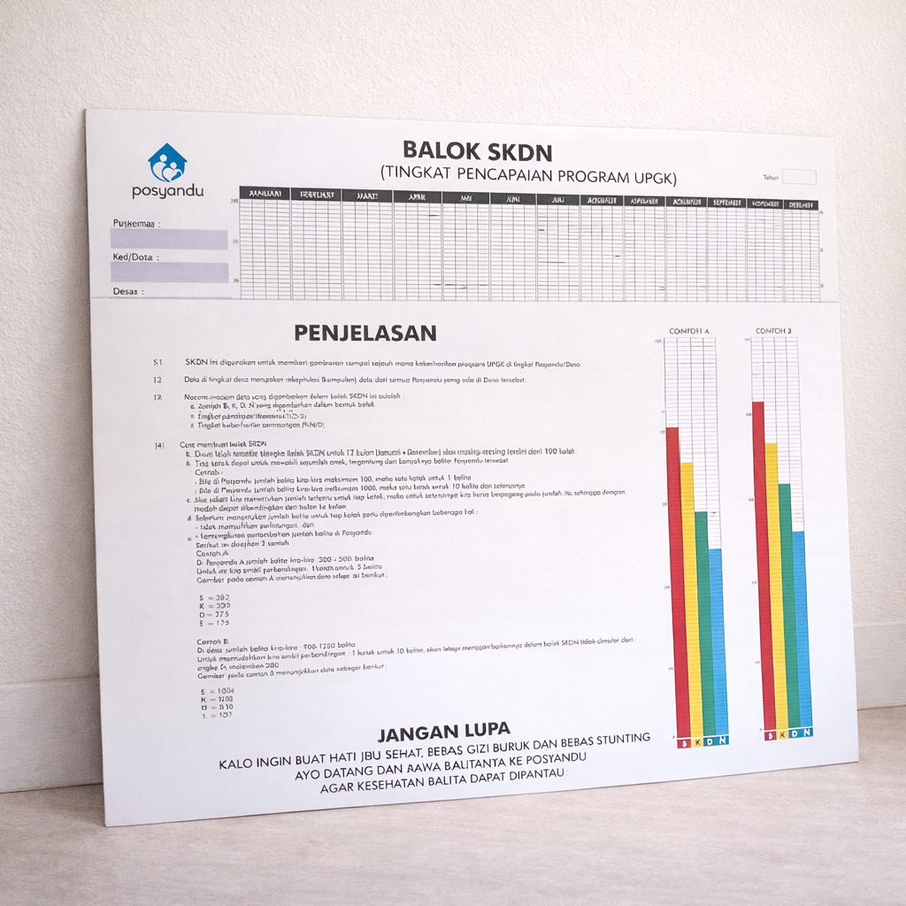 Balok SKDN Posyandu - Alat Bantu Pantau Pertumbuhan dan Status Gizi Balita - Lembar Bantu Pantau Giz