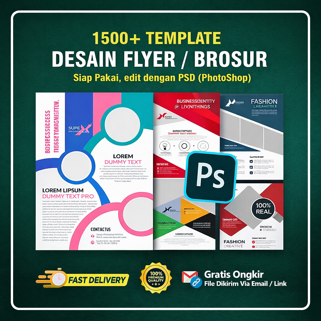 1000 Template Desain Brosur Flyer PSD Premium