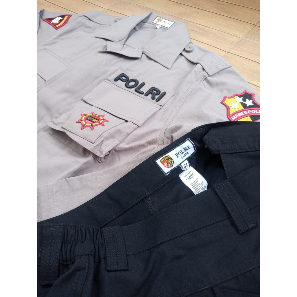 SETELAN BAJU PDL TACTICAL COKLAT BRIMOB JATAH POLRI 2024 / SERAGAM PDL TACTICAL TWO TONE BRIMOB