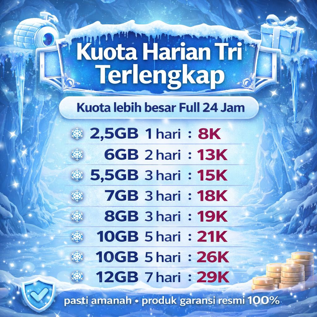 Kouta harian Tri Terlengkap Full 24jam