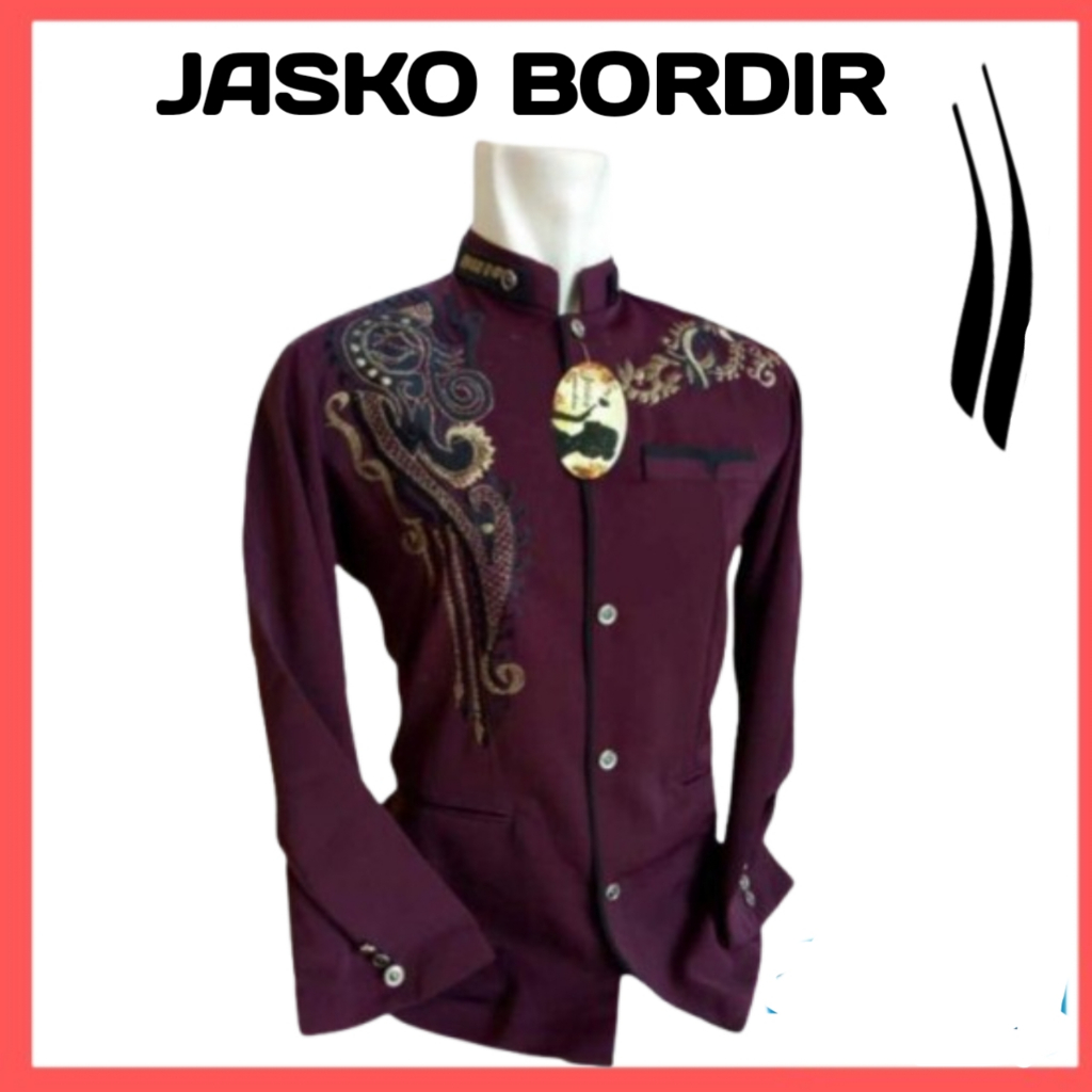 BAJU JASKO JAS KOKO BORDIR LENGAN PANJANG