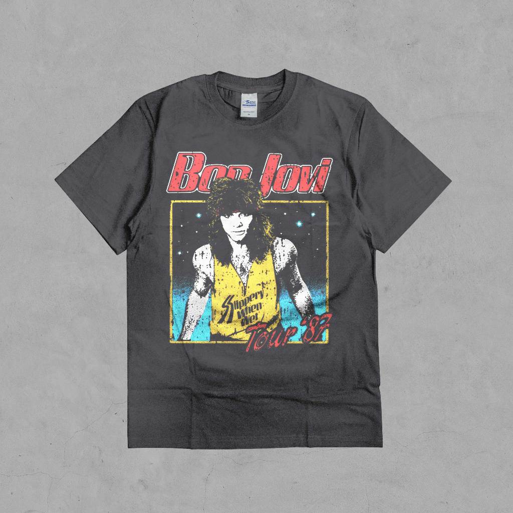 Bon Jovi | Kaos band 100% cotton | Kaos musik vintage