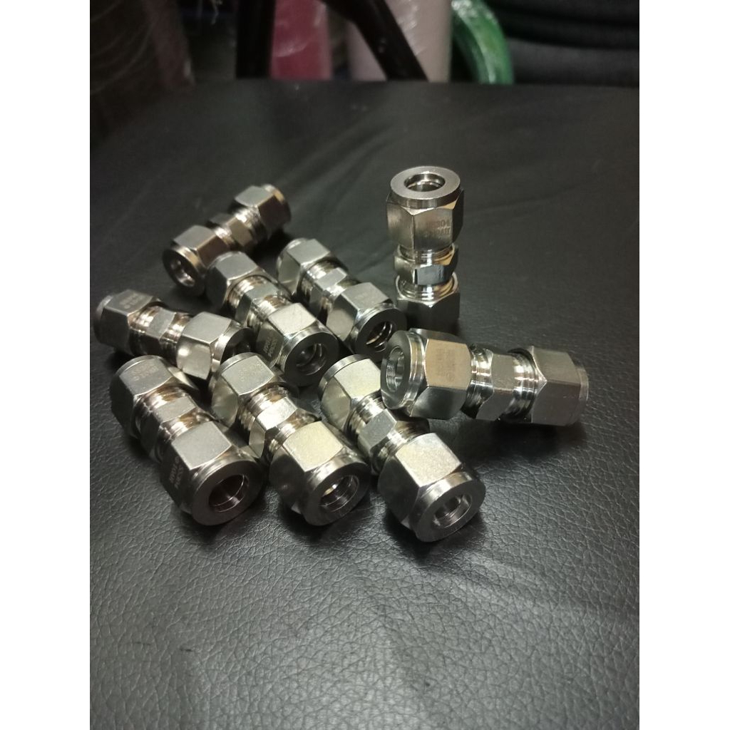 sambungan pipa stainless 10mm fitting union straight 10mm ss304
