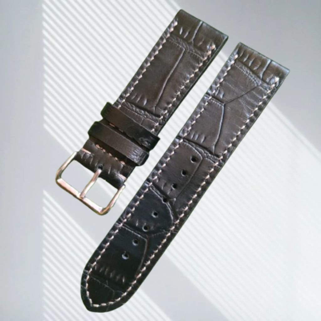 Tali Jam Tangan Kulit Asli 24mm Strap Jam Tangan vidileather
