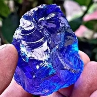 batu akik bongkahan king saphire royal blue super obsidian