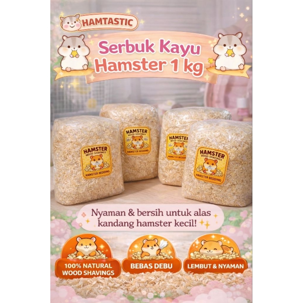 SERBUK KAYU ALAS KANDANG HAMSTER 1KG