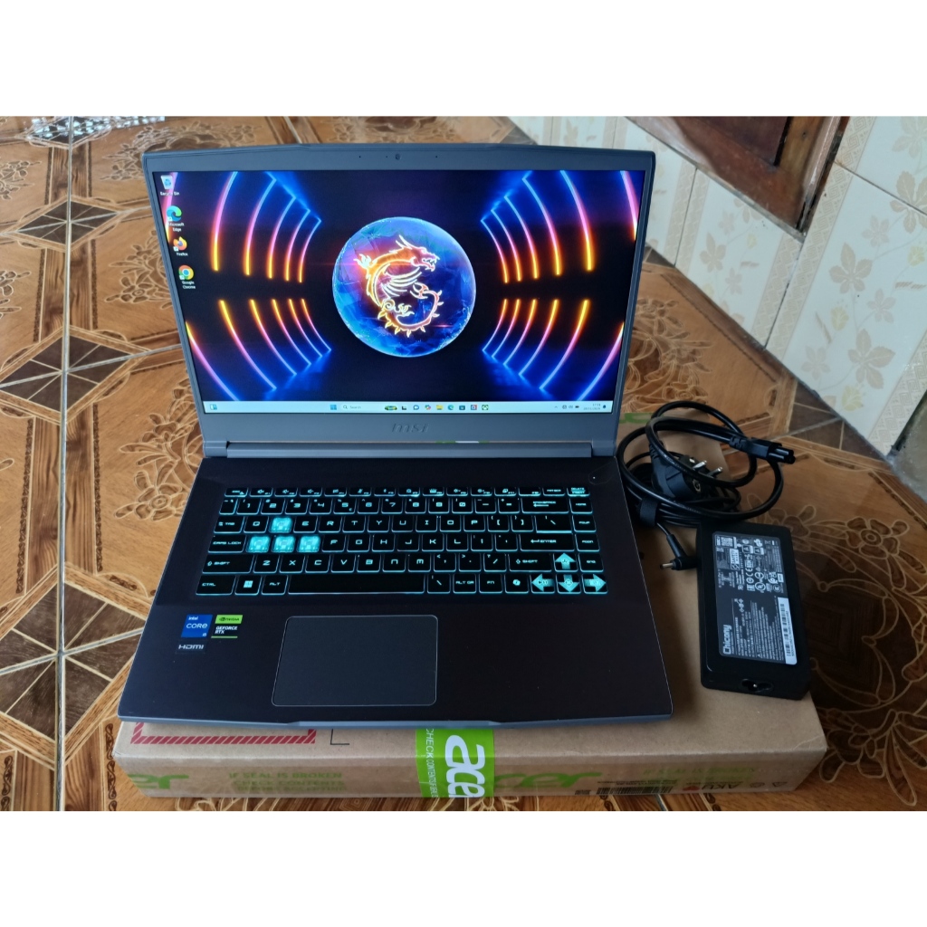 Laptop MSI Thin 15 B12UCX Nvidia RTX2050 RTX 2050 Second Mulus Like New Preloved
