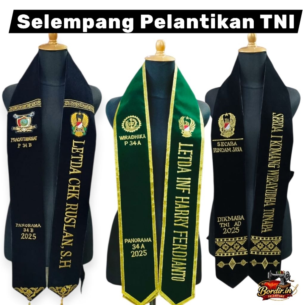 Selempang Pelantikan TNI-Bahan Bludru Premiun