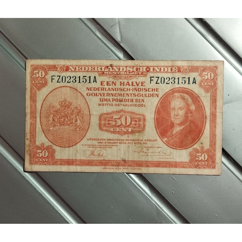 50 cent Nica thn 1943 bagus asli sesuai foto