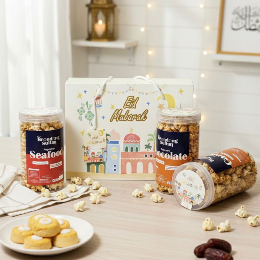Hampers Brondong Sultan,Popcorn.paket 3 Toples @1000ml.Varian Rasa.Random