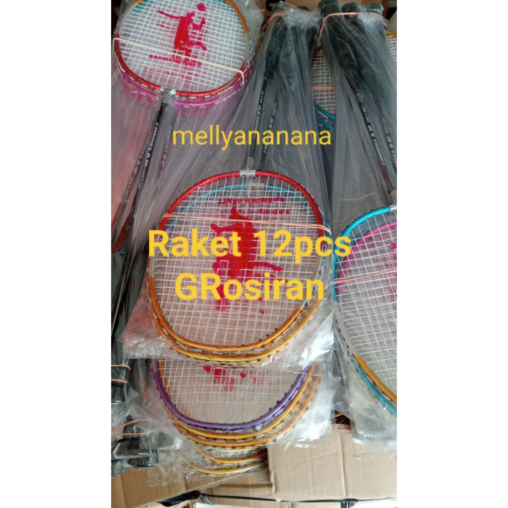 Raket badminton 12pc grosiran