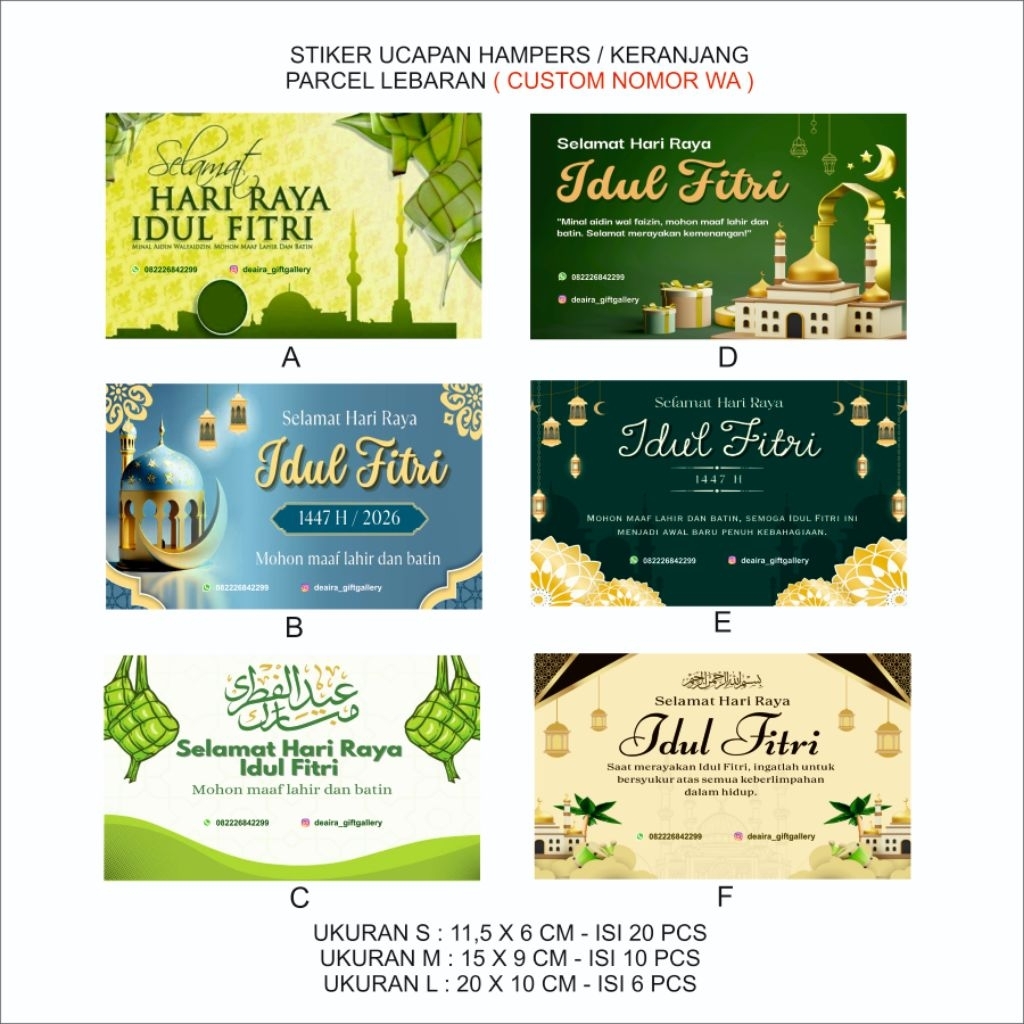 Stiker lebaran CUSTOM wa stiker keranjang parcel lebaran stiker kue lebaran idul fitri