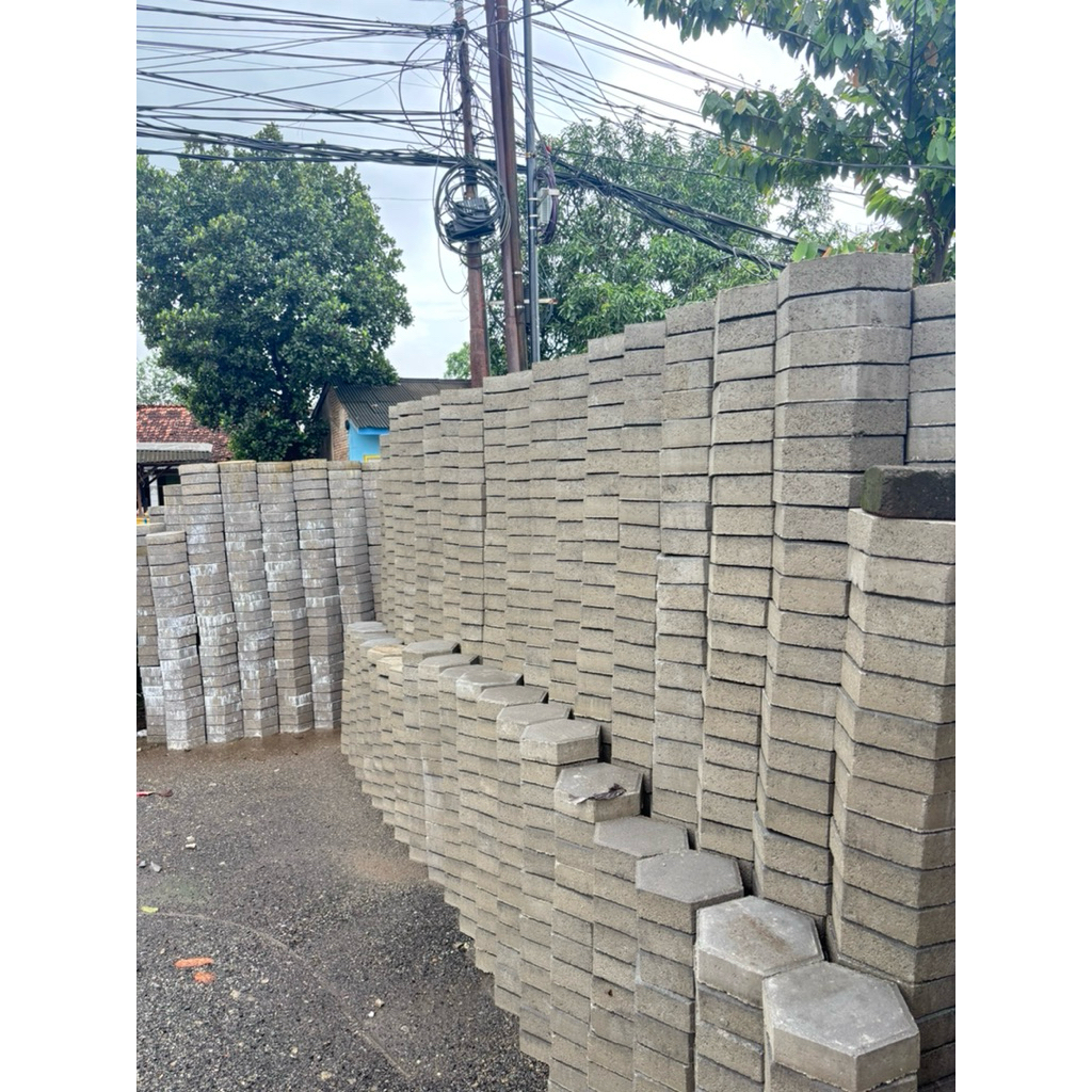 paving block , conblock , konblok , hexagon , segi enam 6cm k 250
