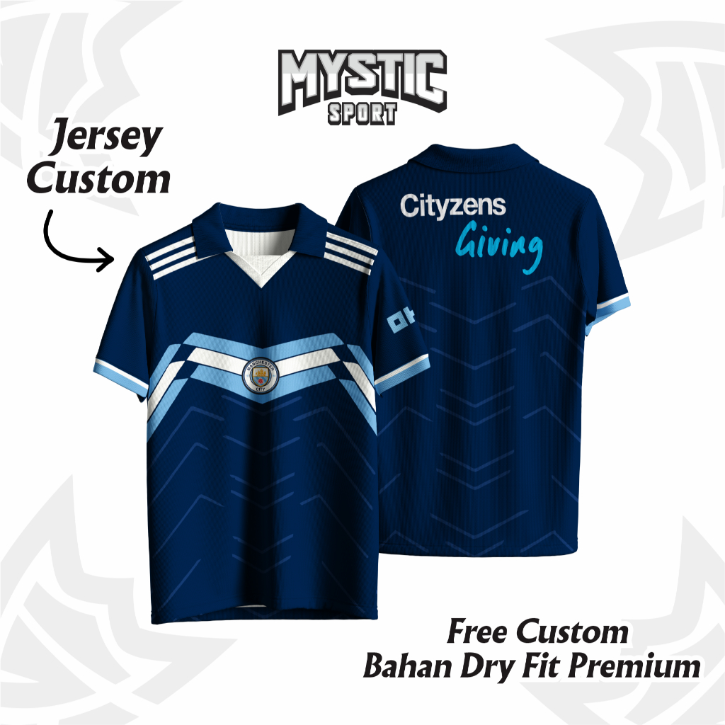 Jersey Futsal // Jersey Sepakbola // Jersey Retro // Jersey Man City Fantasy Custom Unisex