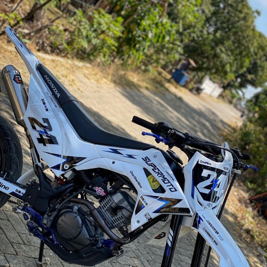 VULGATA GRAPHIX - DECAL CRF PUTIH FLASH BIRU