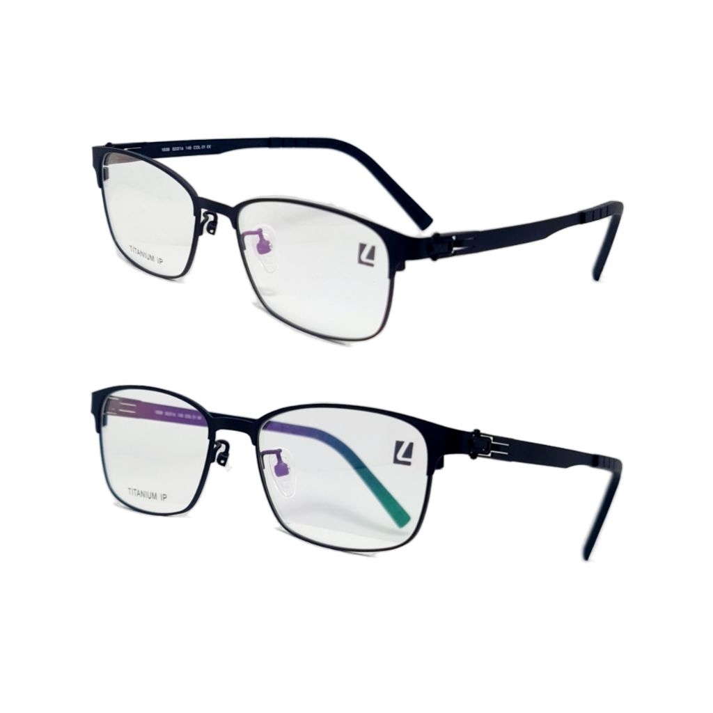 Frame Kacamata Leix Titanium IP 1539 52-16-145 Col.01 Matte Black Original