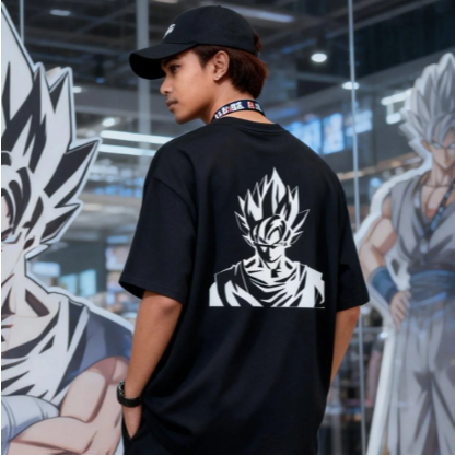 [Flash Sale] Kaos Pria Dragon Ball Son Goku 100% Katun Kerah Bulat Longgar Santai Modis