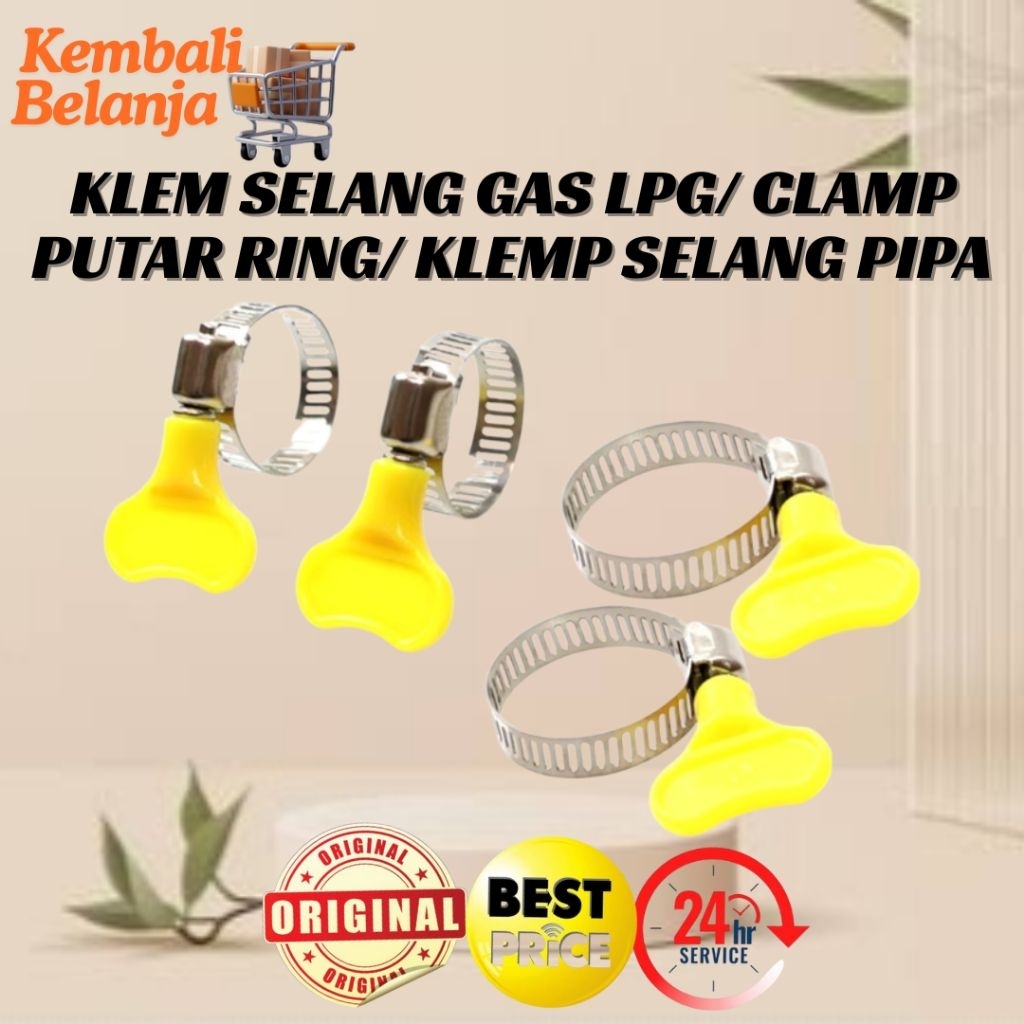 Paket 5 Pcs Klemp Selang Gas Lpg/ Klem Selang Pipa/ Clamp Putar Ring/ Klemp Gas Lpg