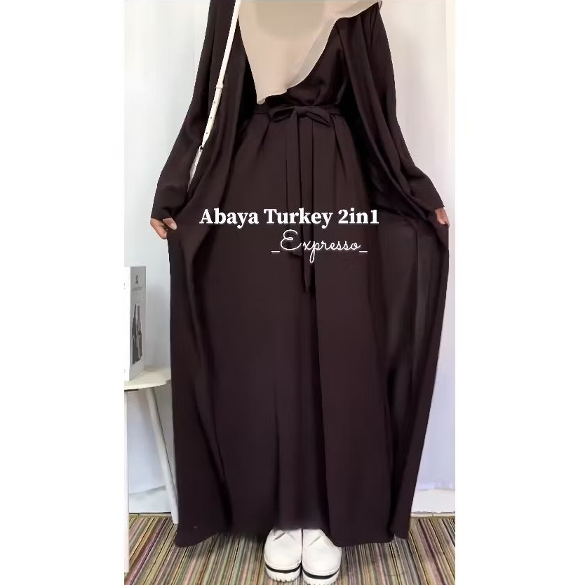 Gamis Abaya 2in1 Turkey - Gamis Turkey - Gamis Syar'i - Gamis Abaya - Gamis polos