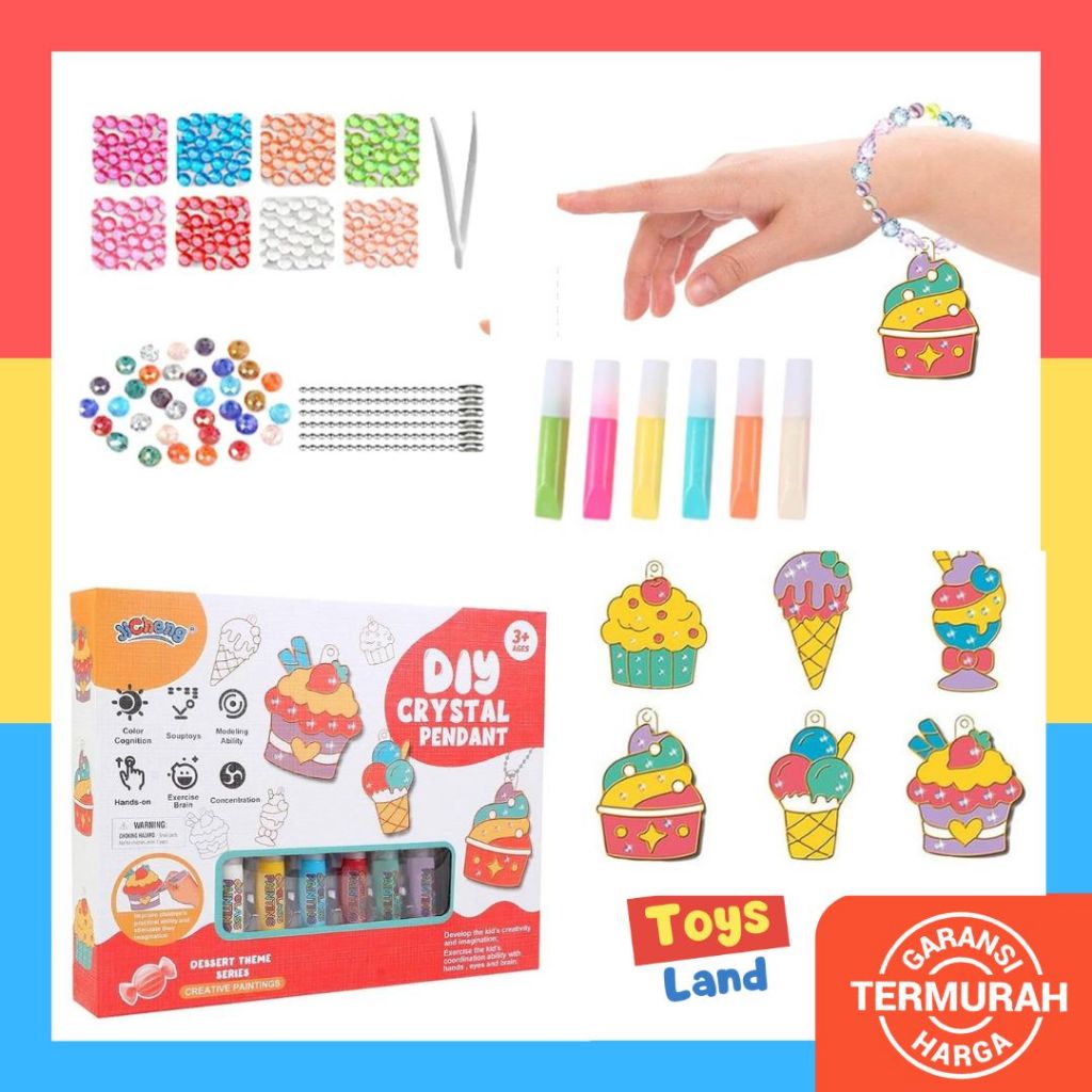 Diy Craft Crystal Pendant Painting Diy Gantungan Kunci Akrilik Mainan Diy Gantungan Kunci Coloring S
