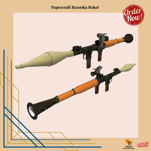 Bazoka Papercraft Bazooka Roket Paper Craft Puzzle Rocket RPG Launcher - Tanpa Panduan