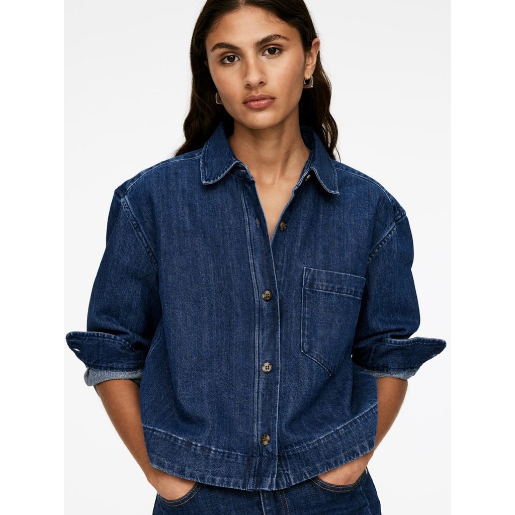 arket soft denim short shirt