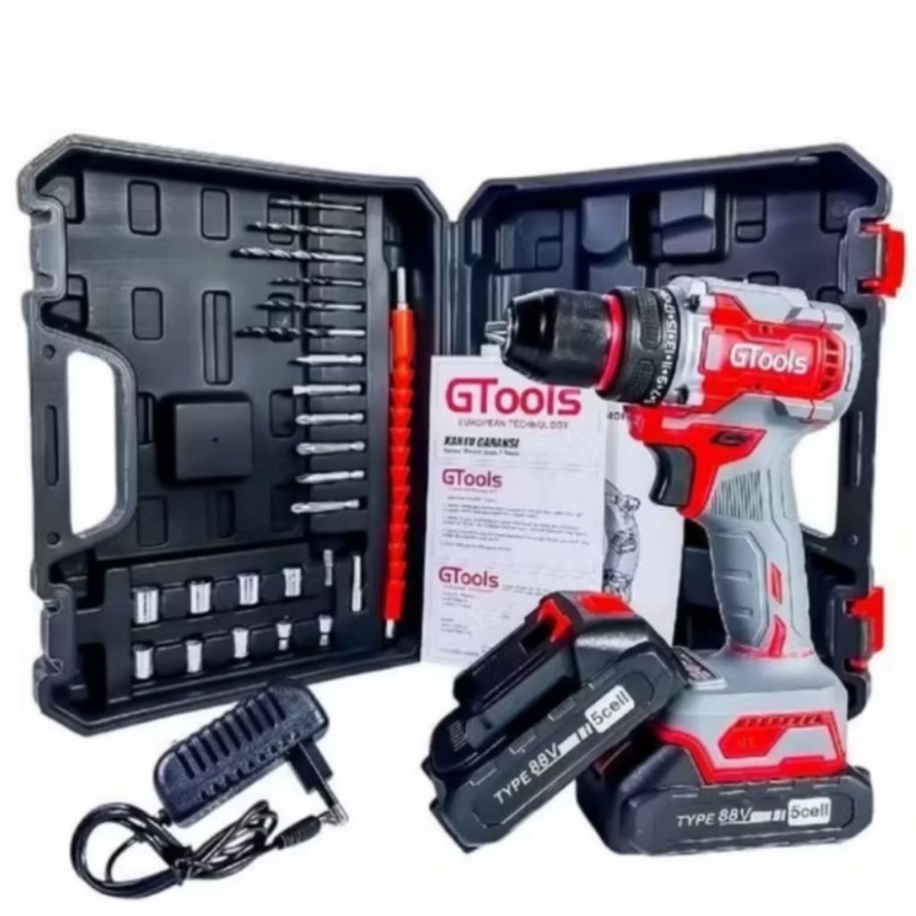 Gtools Gt21+ Bor Cordless Brusless Gtools 10Mm Kayles 2 Batrai 88V Lxt Garansi 5 Tahun Co