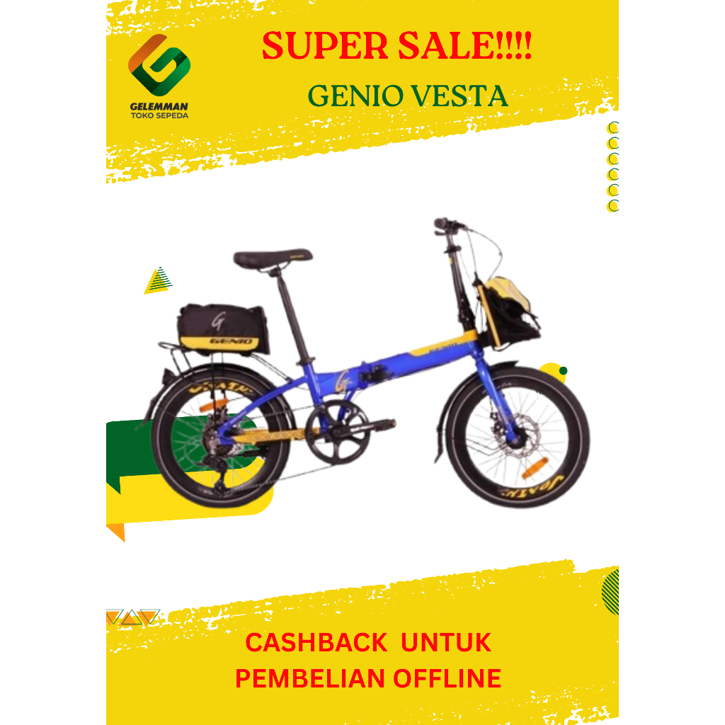 Sepeda lipat genio vesta ukuran 20 inch