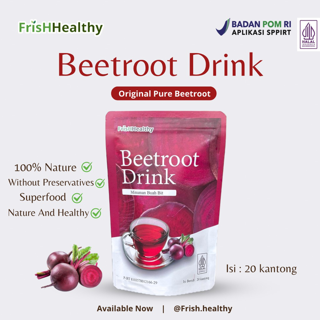 Beetroot DRINK - MINUMAN BUAH BIT -ISI 20 PCS - Buah bit