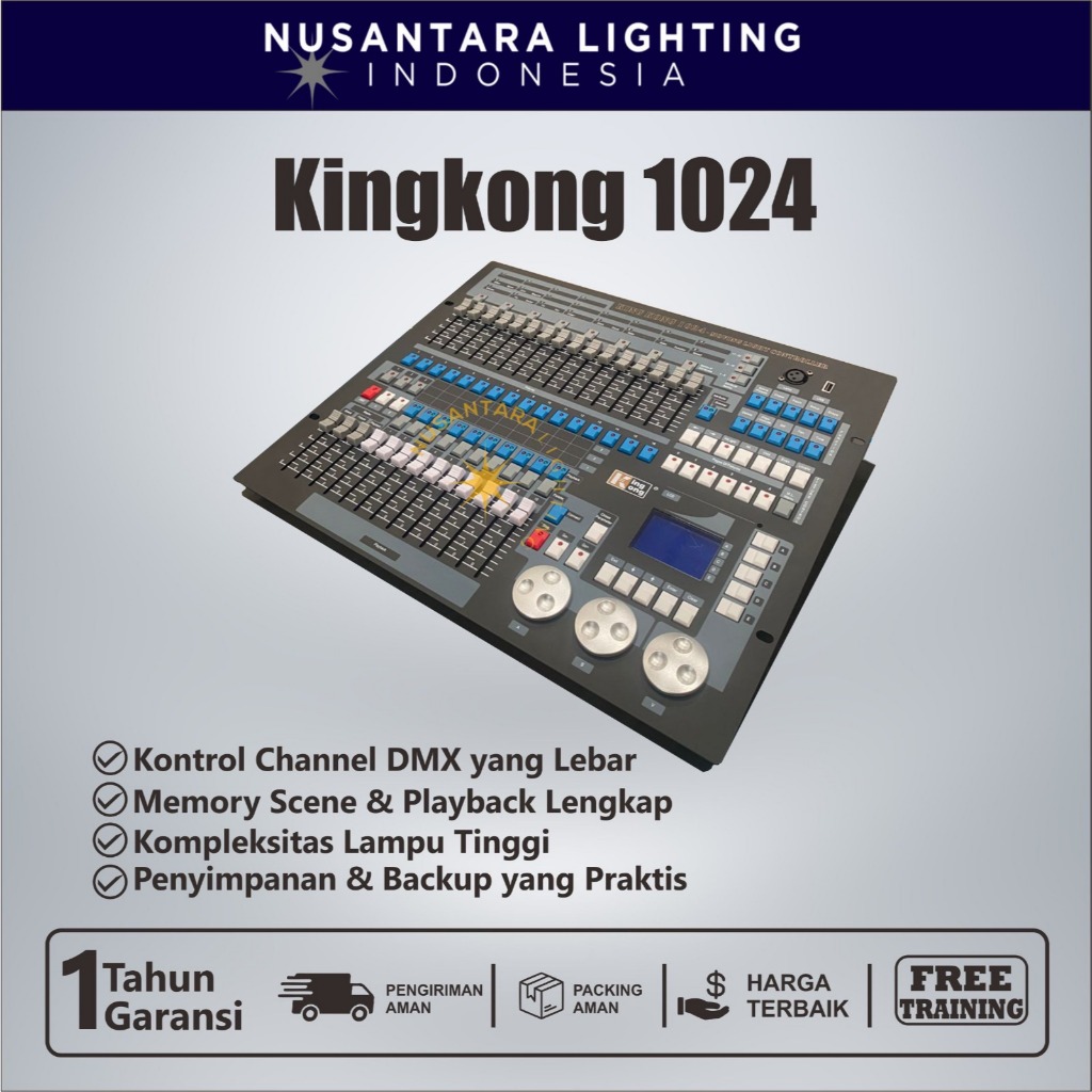 Mixer Kingkong 1024 Original termasuk Hardcase / Mixer lighting kingkong