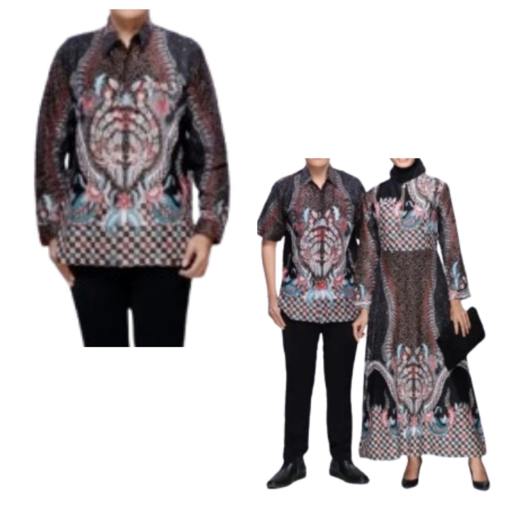 BAJU COUPLE GAMIS BATIK ABU ABU SIZE M L XL XXL BIG SIZE