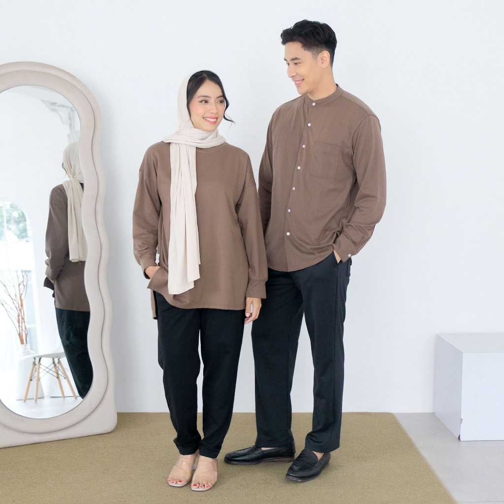 Isla Sita Nico Couple Family Set Wood - Baju Couple - Family Set - Baju Lebaran - Lebaran Set