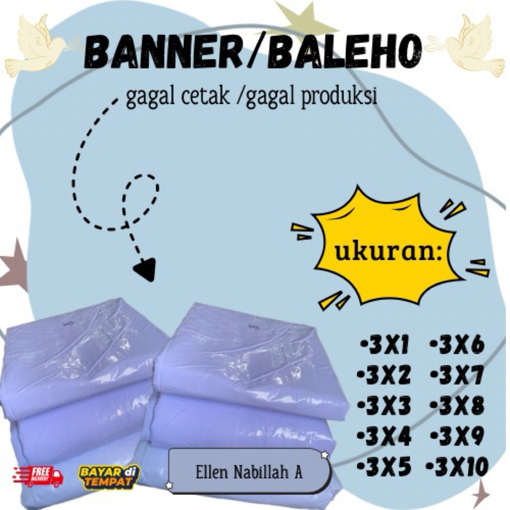 BANNER/BALEHO PUTIH POLOS MURAH