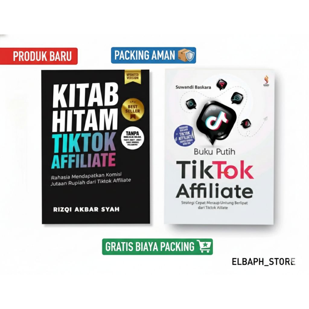 Sepaket lengkap 2 buku kitab hitam+buku putih tik-tok affiliate new version gratis biaya packing