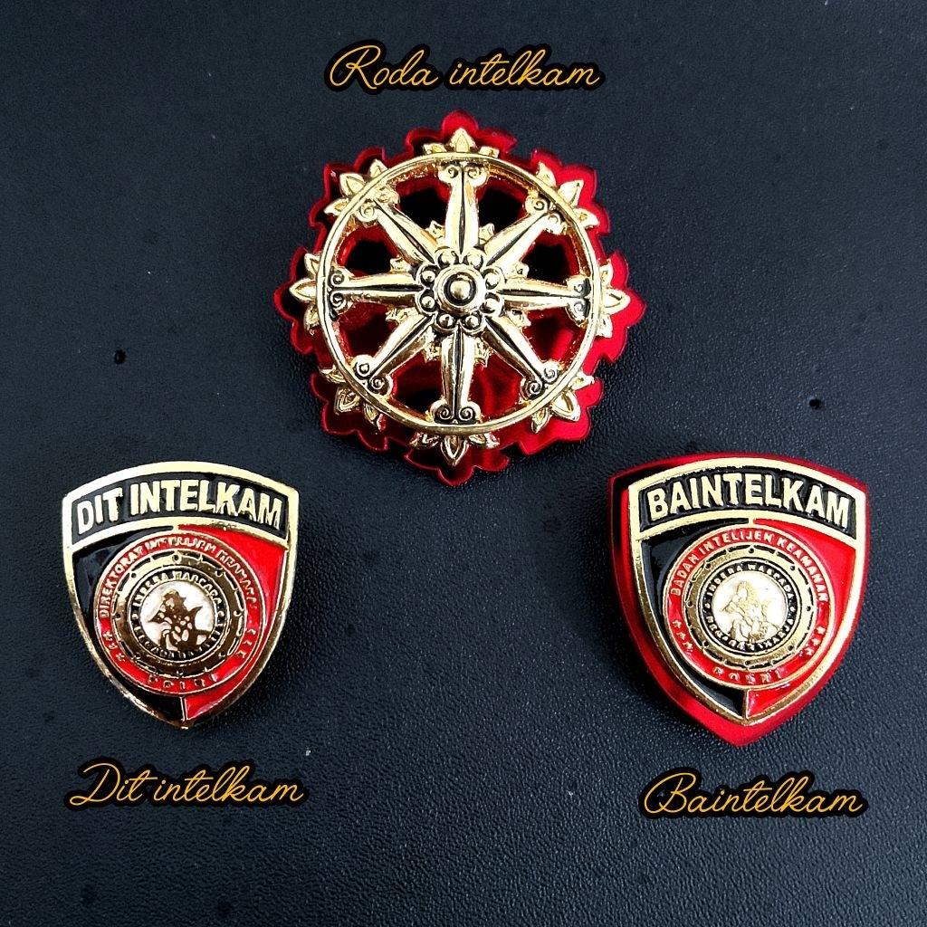 PIN Roda Cakra Intel/PIN Dit intelkam/PIN Baintelkam Polri Akrilik Premium Exclusive