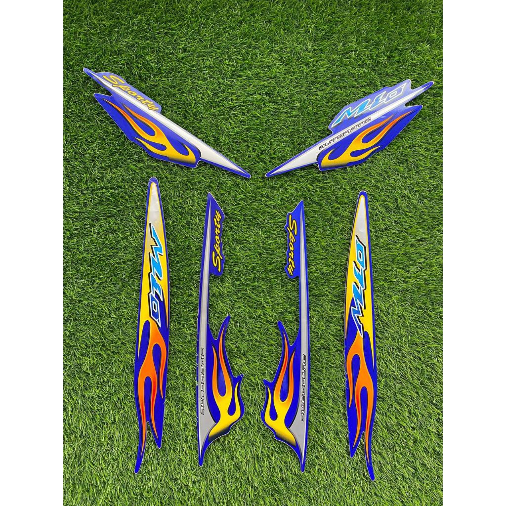 STRIPING MIO SPORTY MOTIF API BIRU MODEL ORIGINAL