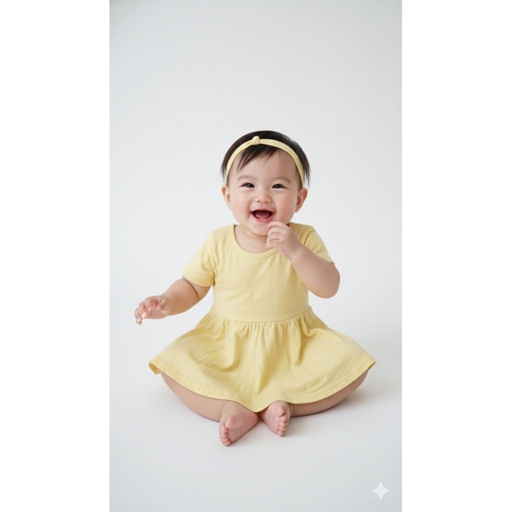 Dress anak bayi perempuan warna kuning bagus murah