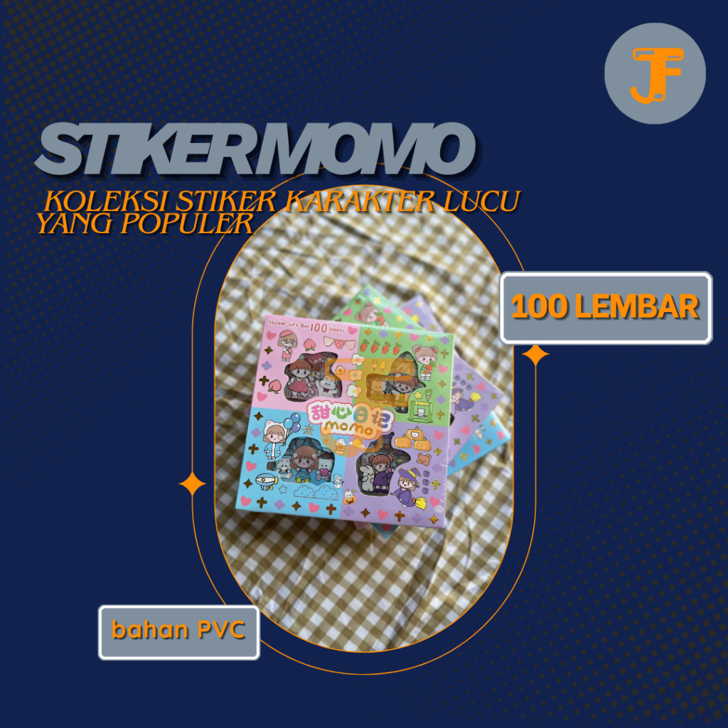 Stiker Kartun Momo 100 Lembar - Tahan Air, Lucu, Aesthetic