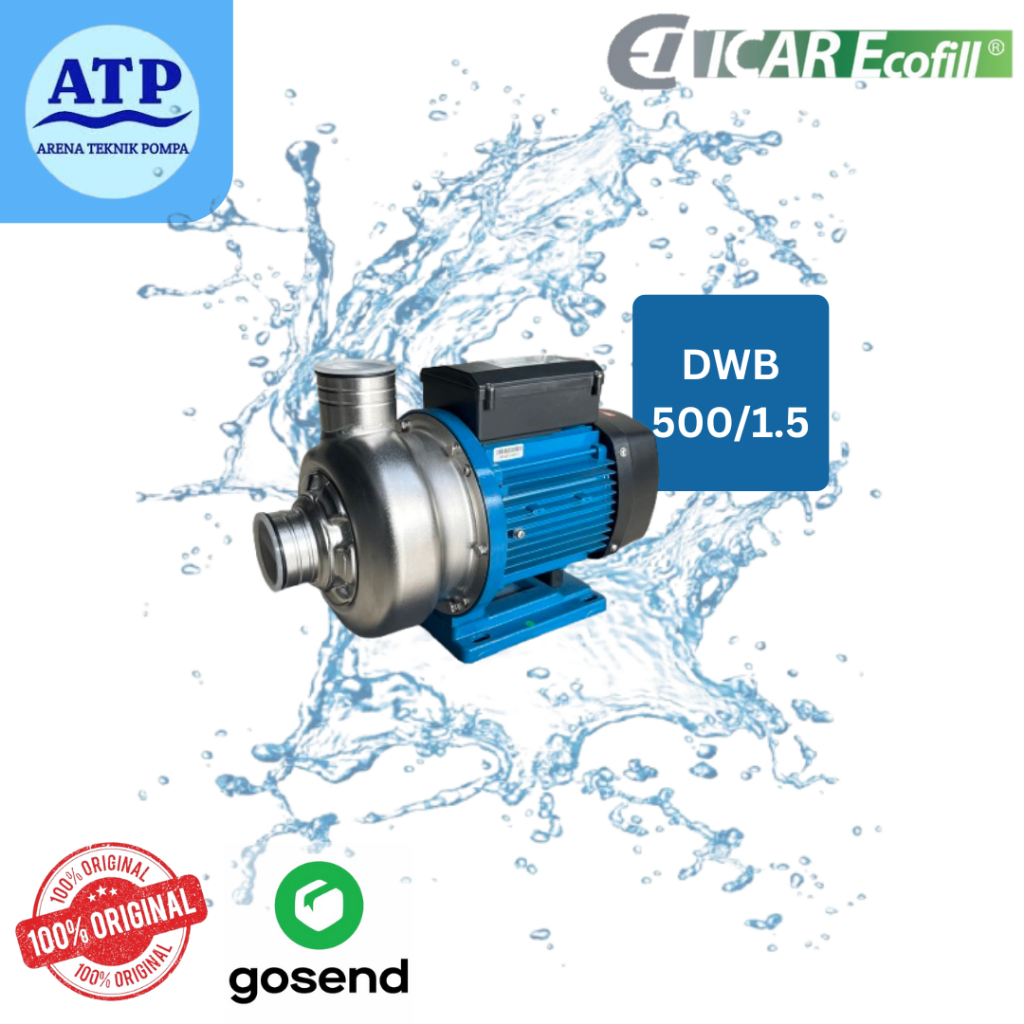 Icar Ecofill DWB 500/1,5 & DWB 500/1,5T - Pompa Air Stainless Steel -  Centrifugal Pump - Pompa Sent