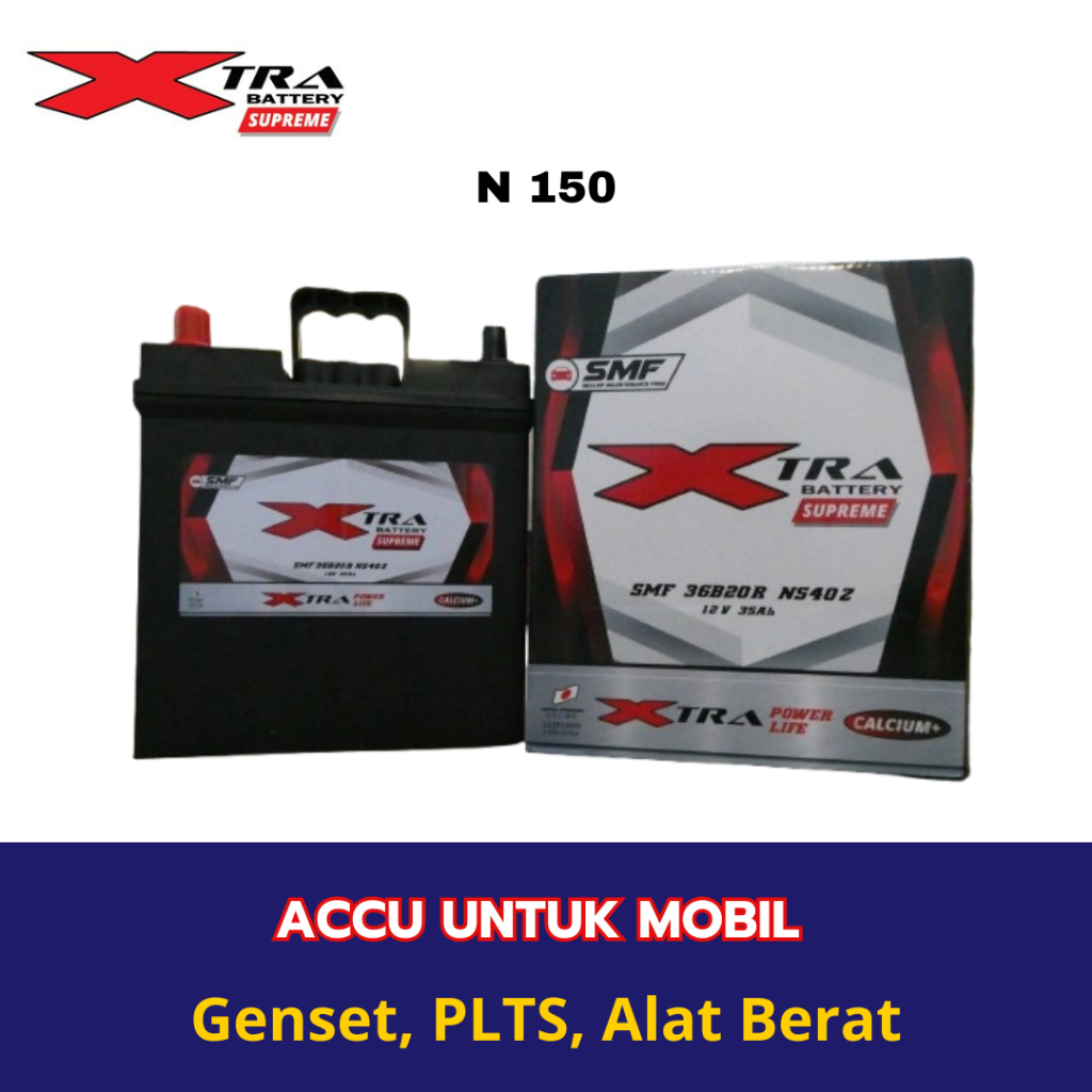 XTRA - Aki Mobil XTRA SPRM N150 Aki 12 V / 150 Ampere untuk Komatsu Excavator, Dozer, Grader, Dumptr
