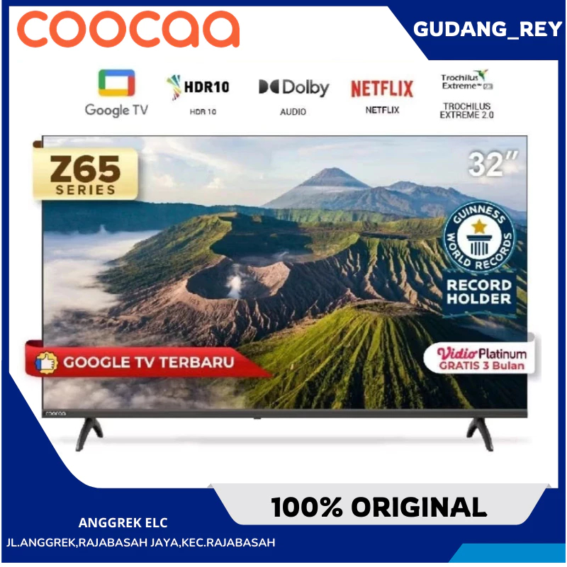 TV COOCAA 32 inch - OS Google - Smart TV - 2K LED Find My Remote Technology (COOCAA 32Z65) BATAM