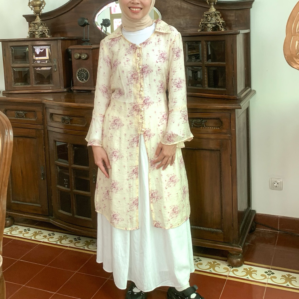 [in Raya 2026] Crinkle Bell-Sleeve Tunik / Tunik Kondangan / Tunik Crinkle Linen / Tunik Lebaran